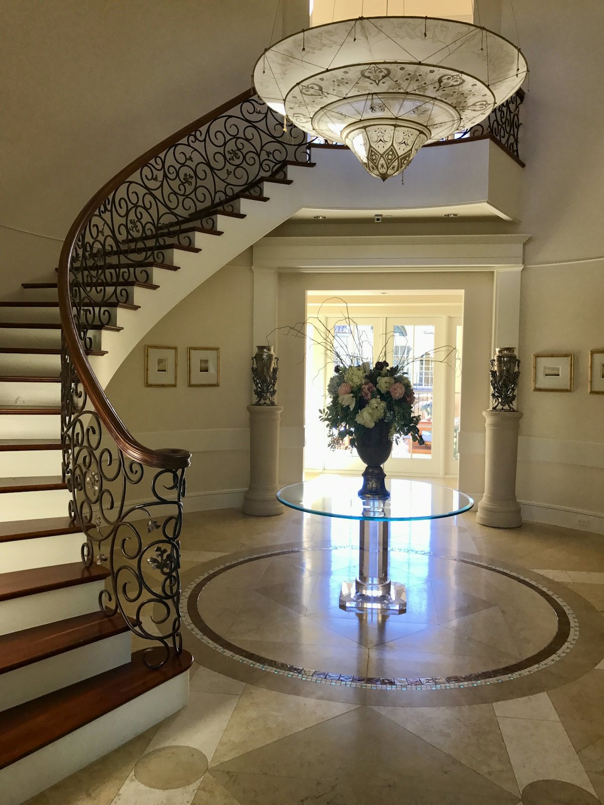 A well-kept interior stair hall